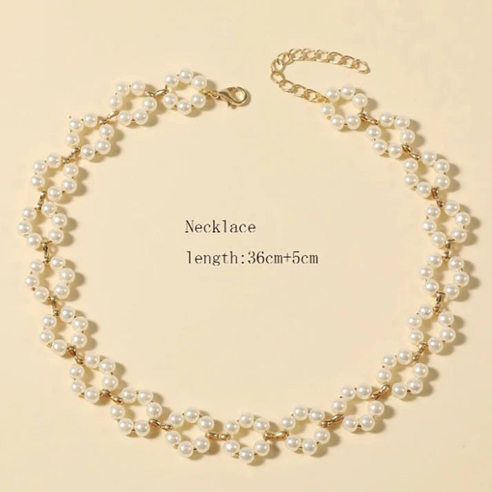 Ins Pearl Flowers Necklace Women's Clavicle Chain Jewelry Accessories