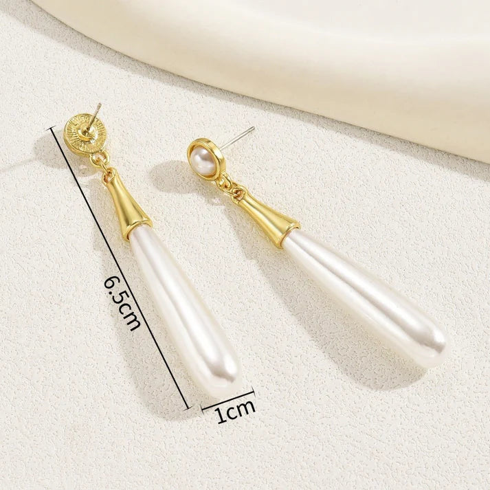 Pearl Earrings Drop-shaped Long Earrings Niche