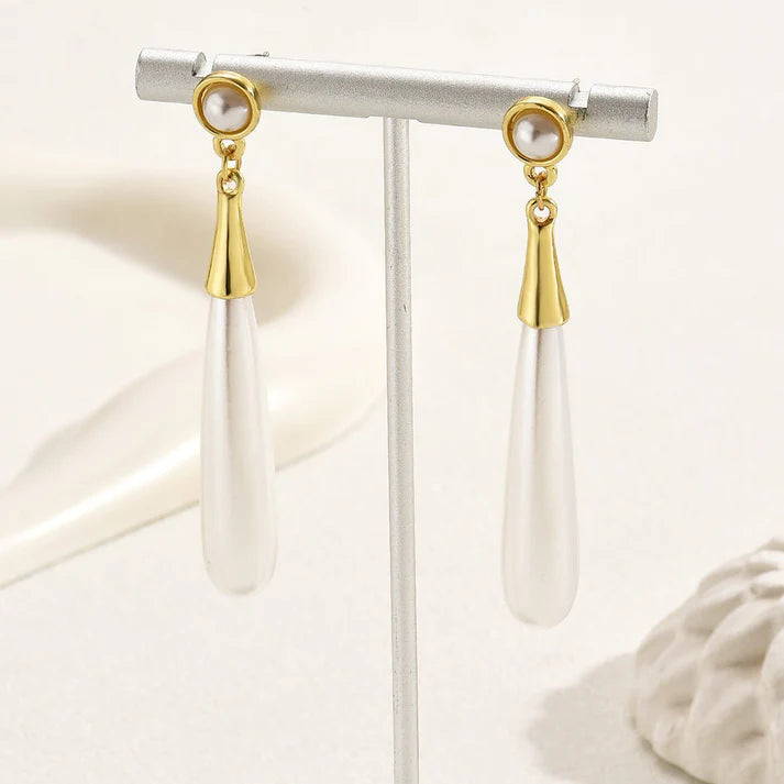 Pearl Earrings Drop-shaped Long Earrings Niche
