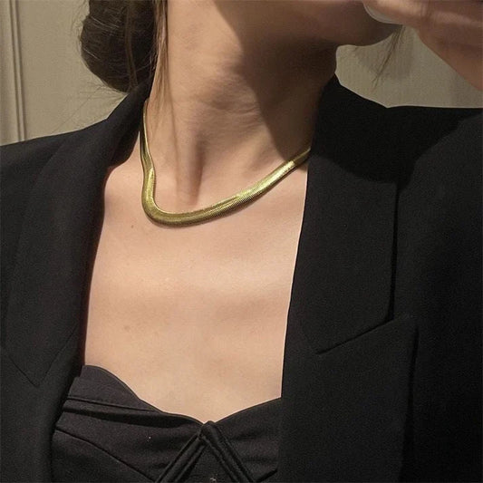 European And American Ins Fashionable Retro Simple High-grade Titanium Steel Necklace