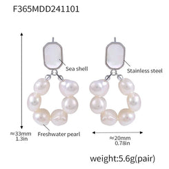 Freshwater Pearl Earrings Women's Light Luxury , Sweet Temperament, Shell Stud Earrings, Earrings