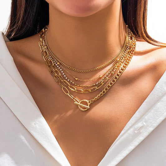 Simple Geometric OT Buckle All-match Necklace